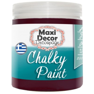 Χρώμα Κιμωλίας 250ml Maxi Decor Chalky 515 Καφέ Κόκκινο_CH515250